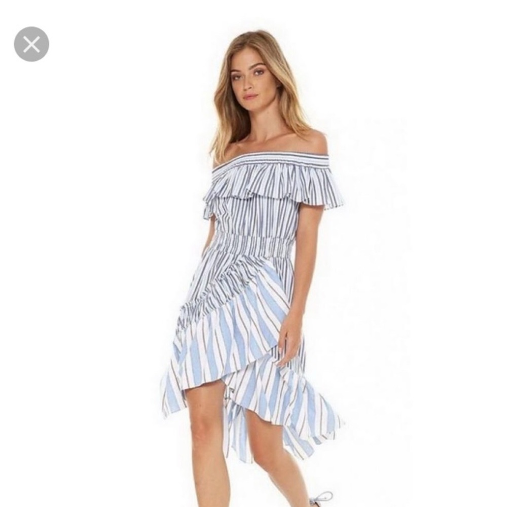MISA | XS | ANTHROPOLOGIE Striped Off-Shoulder Dress